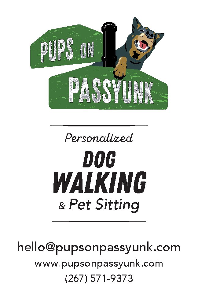 Pups on Passyunk business card, front